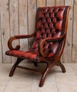 Chesterfield style Slipper Chair in oxblood leather