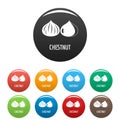 Chestnut icons set color
