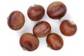 Chestnut isolated on white background. Top view. Flat lay Royalty Free Stock Photo