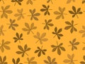 Chestnut leaves seamless pattern. Golden autumn leaves. Design for wrapping paper, fabric printing and promotional items. Vector Royalty Free Stock Photo