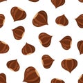 Chestnut seamless pattern on white