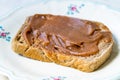 Chestnut Spread Paste with Toast Bread Slice. Creme de Marrons Royalty Free Stock Photo