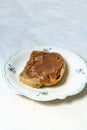 Chestnut Spread Paste with Toast Bread Slice. Creme de Marrons Royalty Free Stock Photo