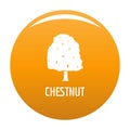 Chestnut tree icon vector orange Royalty Free Stock Photo