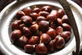 Chestnuts in a bowl Royalty Free Stock Photo