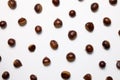 Chestnuts pattern background. Autumn and winter snacks Royalty Free Stock Photo
