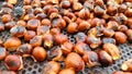 chestnuts roasted in chesnuts festival in greece