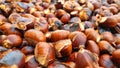 chestnuts roasted in chesnuts festival in greece