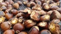 chestnuts roasted in chesnuts festival in greece