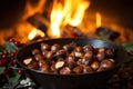 chestnuts roasting on an open fire Royalty Free Stock Photo