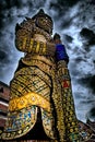 Giant guard statue in thai temple