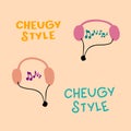 Cheugy elements doodle collection. Perfect for stickers, textile and print. Hand drawn vector illustration