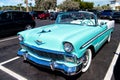 Chevrolet bel air convertible. Retro blue car Royalty Free Stock Photo