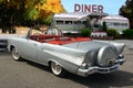 1957 Chevrolet Belair Convertible at diner Royalty Free Stock Photo