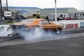 Chevrolet camaro drag car making a smoke show Royalty Free Stock Photo
