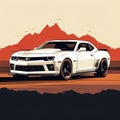 Chevrolet Camaro White Silhouette Image Design