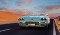 Chevrolet Corvette on a beautiful scenic road Royalty Free Stock Photo