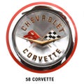 Chevrolet Corvette Classic Hood Badge- 1958 Royalty Free Stock Photo