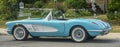 Vintage blue sport Chevrolet Corvette 1958 side view