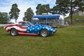 Chevrolet corvette stingray & airstream Royalty Free Stock Photo