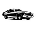 chevrolet muscle car silhouette vector design. isolated white background view from side. Royalty Free Stock Photo