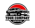 chevrolet muscle car silhouette vector design. isolated white background view from side. Royalty Free Stock Photo