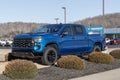 Chevrolet Silverado 1500 display. Chevy offers the Silverado in WT, Trail Boss, LT, RST, and Custom models