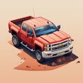 Chevrolet Silverado Pickup Truck 4wd Isometric Illustration