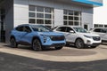 Chevrolet Trax and Equinox display at a dealership. Chevy offers the Trax and Equinox as a small and midsized SUV Royalty Free Stock Photo