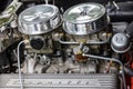 Chevrolet Corvette 1956 engine chrome power vintage automobile Royalty Free Stock Photo