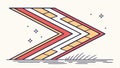 Chevron arrow rug pattern, directional carpet vector, floor guide vector design Generative AI