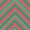 Chevron diagonal stripes background. Seamless pattern in Christmas traditional colors. Zigzag horizontal lines wallpaper Royalty Free Stock Photo