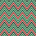 Chevron diagonal stripes background. Seamless pattern in Christmas traditional colors. Zigzag horizontal lines wallpaper Royalty Free Stock Photo