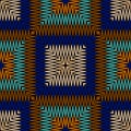 Chevron embroidery colorful vector seamless pattern. Stitching striped textured zigzag background. Tapestry repeat