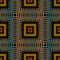 Chevron embroidery colorful vector seamless pattern. Stitching striped textured zigzag background. Tapestry repeat zig