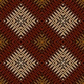 Chevron embroidery colorful vector seamless pattern. Zigzag stitching textured tribal background. Tapestry repeat zig