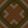 Chevron embroidery tartan vector seamless pattern. Zigzag stitching textured tribal ethnic background. Tapestry repeat