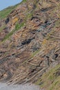 Chevron folding in geological strata at Millook Haven near Crack