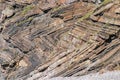 Chevron folding in geological strata at Millook Haven near Crackington Haven in Cornwall Royalty Free Stock Photo