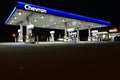 Chevron Gas station at Night Royalty Free Stock Photo