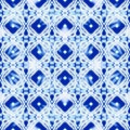Chevron Geometric Arabesque. Blue, Cyan, Indigo