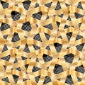 Chevron golden cross seamless pattern