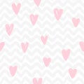 Chevron and hearts seamless pattern.