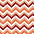 Chevron orange red burgundy cream color seamless pattern autumn