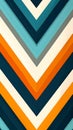Chevron Pattern Abstract Background in Teal Orange and Cream Colors Royalty Free Stock Photo