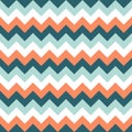 Chevron pattern seamless vector arrows geometric design colorful sky blue naval blue coral pink white Royalty Free Stock Photo