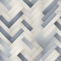 Chevron pattern in white and gray with metallic rectangles and layered panels (tiled)