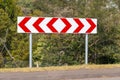 A Chevron Road Sign