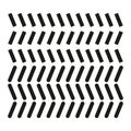 Chevron stripe pattern. Angled track icon. Repetitive arrow Vector. Dynamic herringbone emblem. Royalty Free Stock Photo