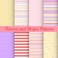 Chevron and Stripes patterns set Royalty Free Stock Photo